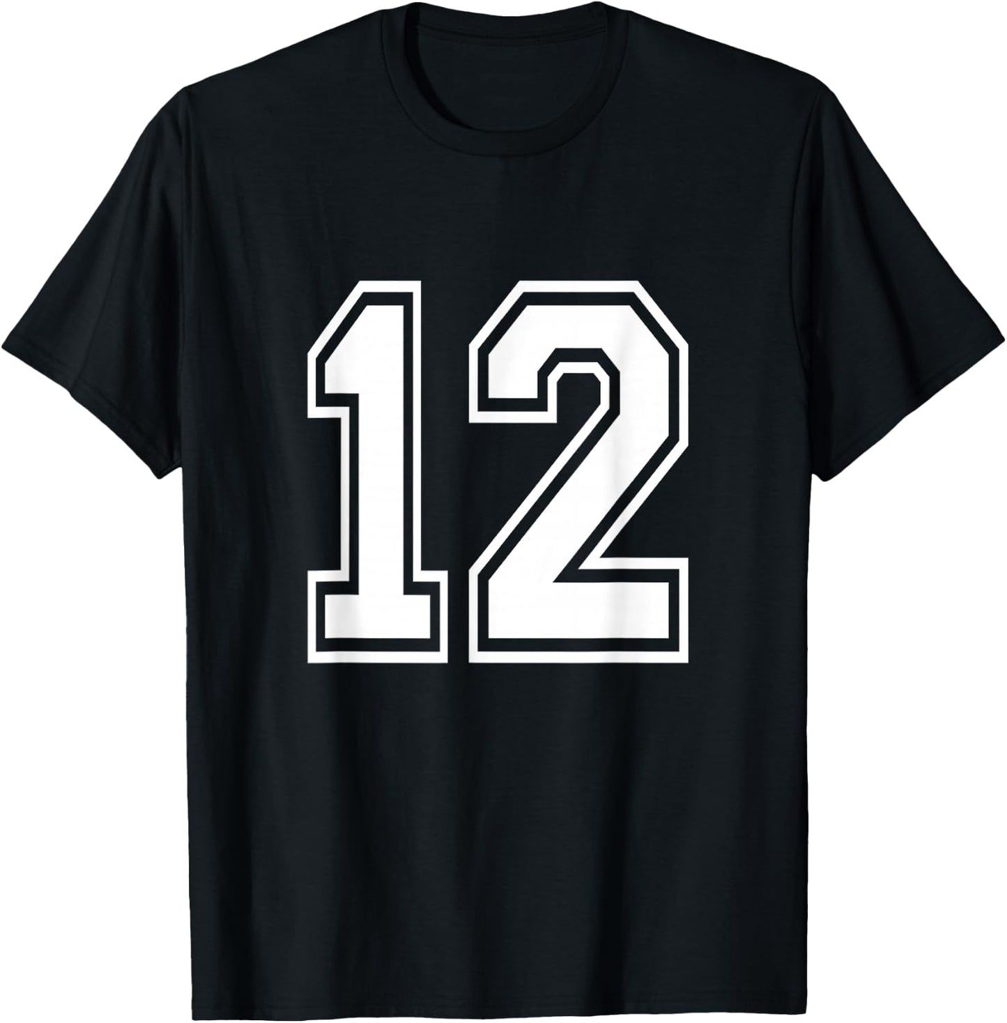 Number 12 Varsity Sports Team Jersey 12th Birthday 12 Years T-Shirt - T-Shirt | Black