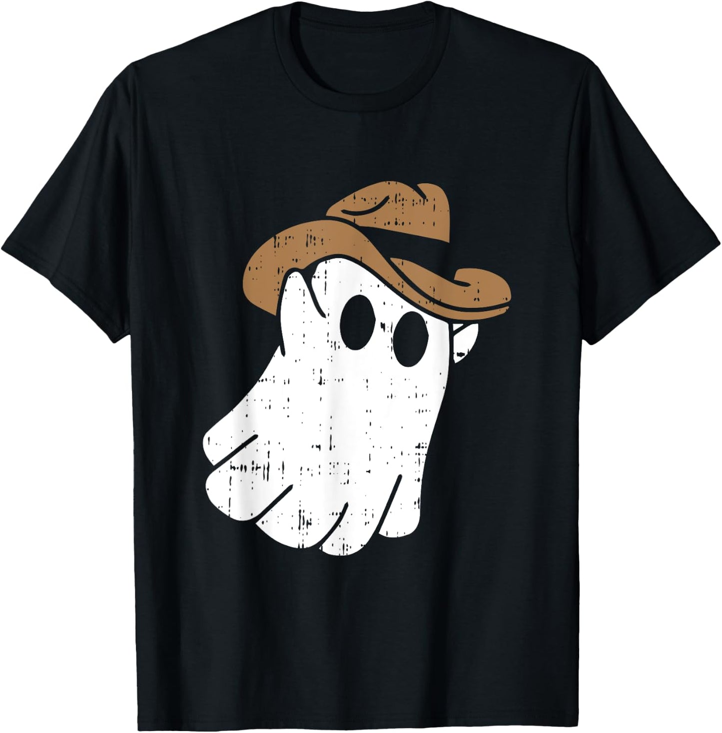 Cowboy Ghost Halloween Costume Funny Spooky Boo Spirit T-Shirt - T-Shirt | Black