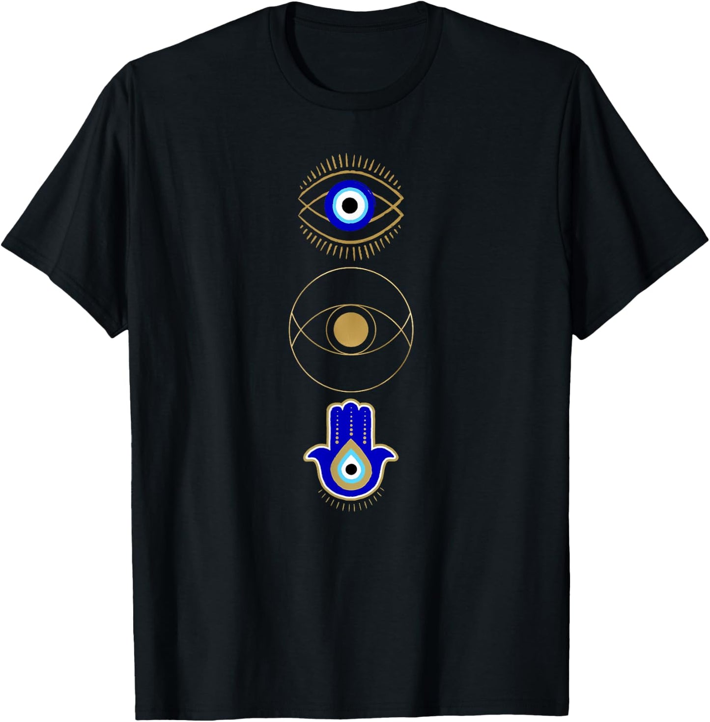 Evil Eye Print Protect Your Energy Mystical Gifts T-Shirt - T-Shirt | Black