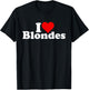 I Love Heart Blondes Blonde Hair T-Shirt - T-Shirt | Black