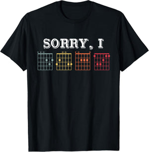 Vintage Sorry I D.G.A.F Funny Message Guitar Chords T-Shirt - T-Shirt | Black