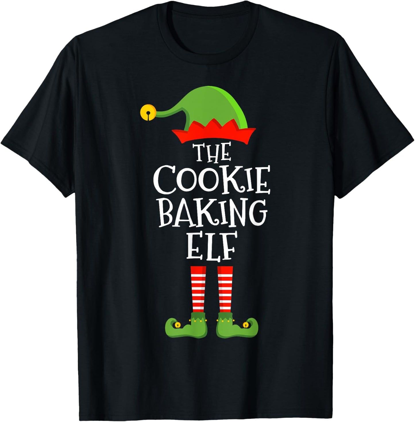 Cookie baking elf funny christmas matching family pajama T-Shirt - T-Shirt | Black