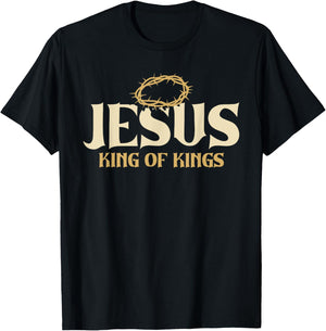 Jesus King Of Kings Thorn Crown Passion Of Christ Faith T-Shirt - T-Shirt | Black