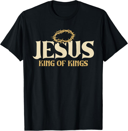 Jesus King Of Kings Thorn Crown Passion Of Christ Faith T-Shirt - T-Shirt | Black
