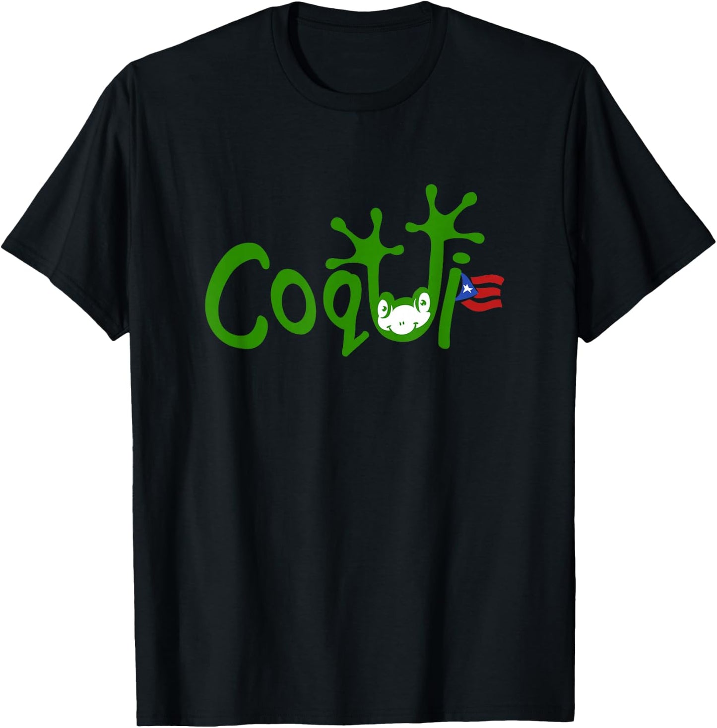 Coqui Frog Puerto Rican Flag Puerto Rico Vacation Souvenir T-Shirt - T-Shirt | Black