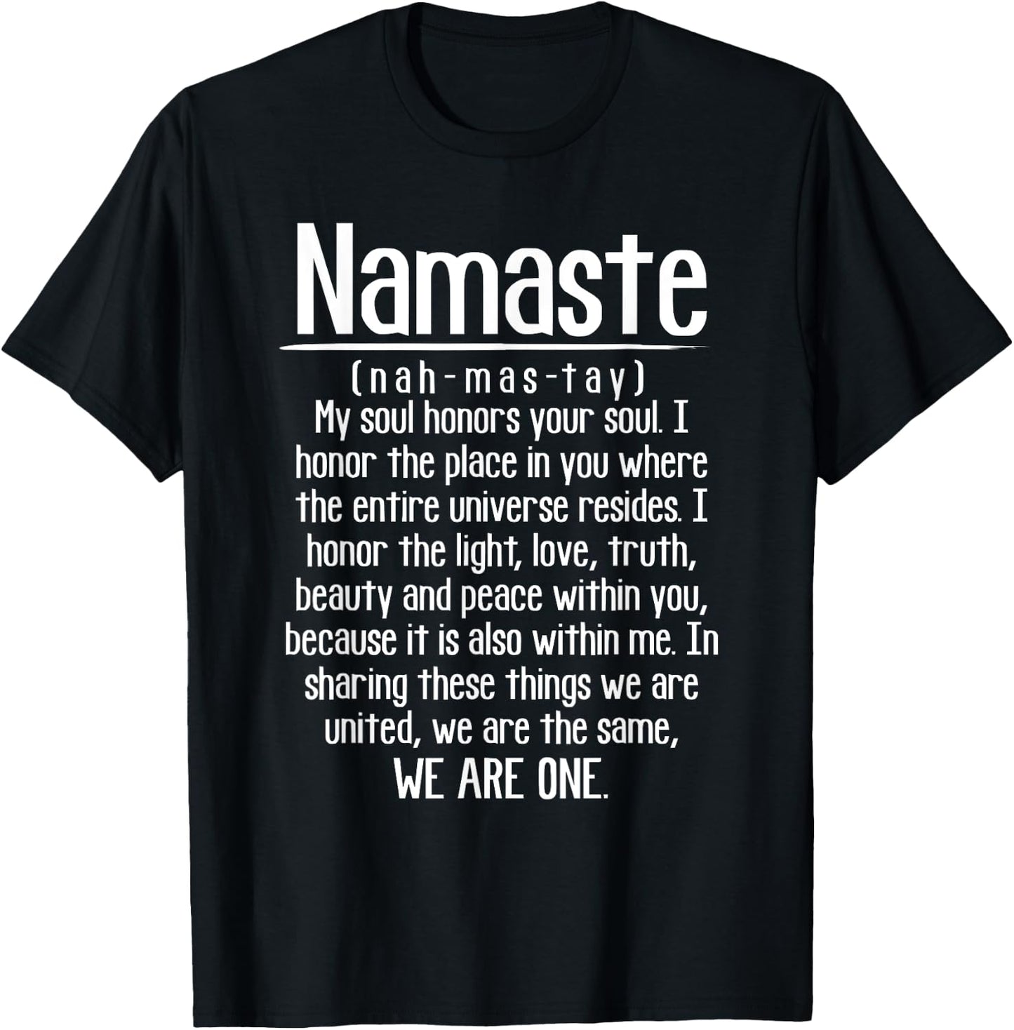 Definition Of Namaste Meditation Yoga Hindu Buddhist T-Shirt - T-Shirt | Black