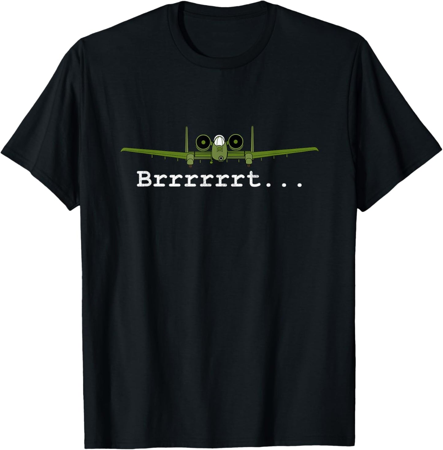 Dinosaurus Rekx A-10 Thunderbolt II Warthog Retro Graphic - Black, -Adults, Small T-Shirt - T-Shirt | Black