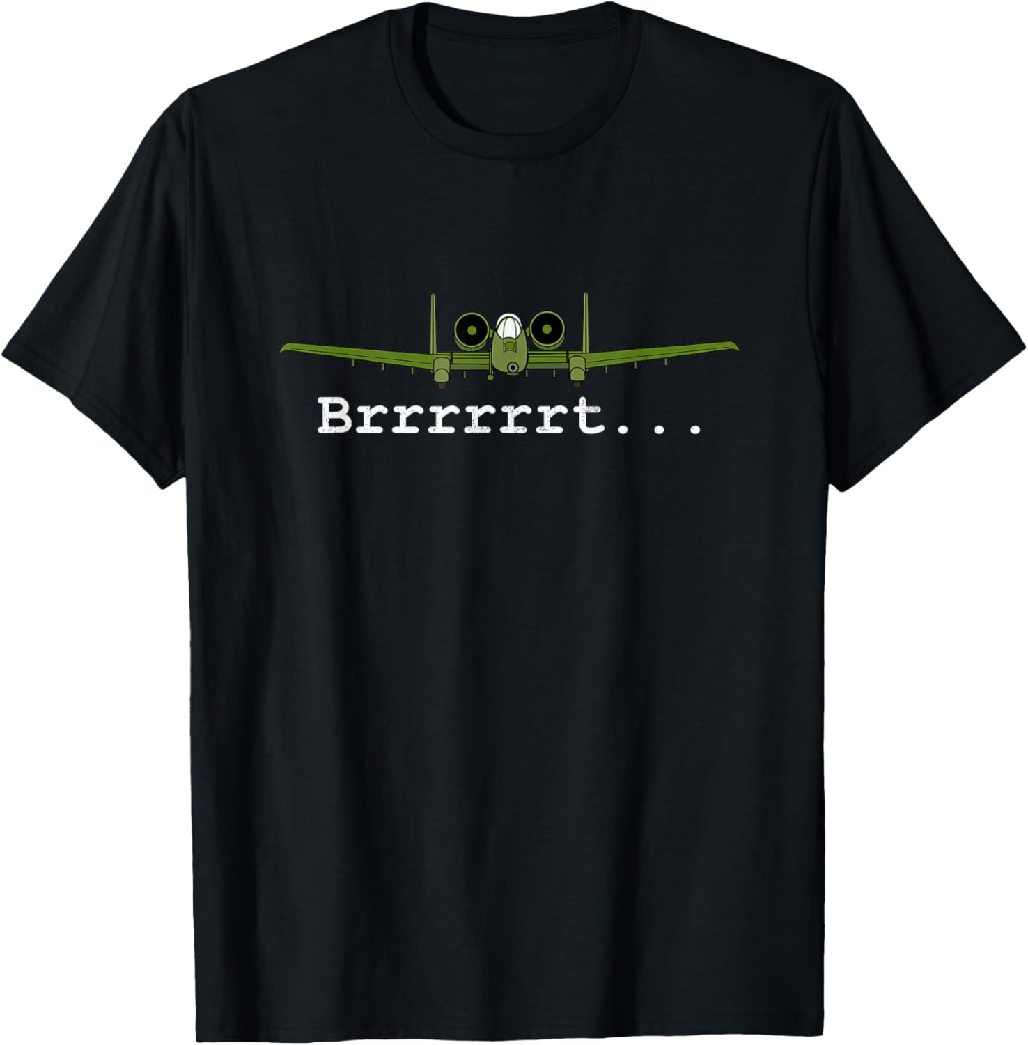 Dinosaurus Rekx A-10 Thunderbolt II Warthog Retro Graphic - Black, -Adults, Small T-Shirt - T-Shirt | Black