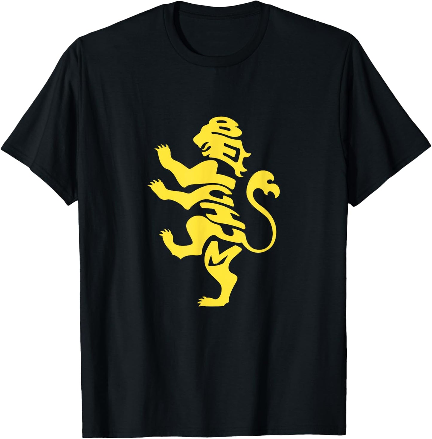 Belgium Lion Coat of Arms Word Art - Funny Animal T-Shirt - T-Shirt | Black
