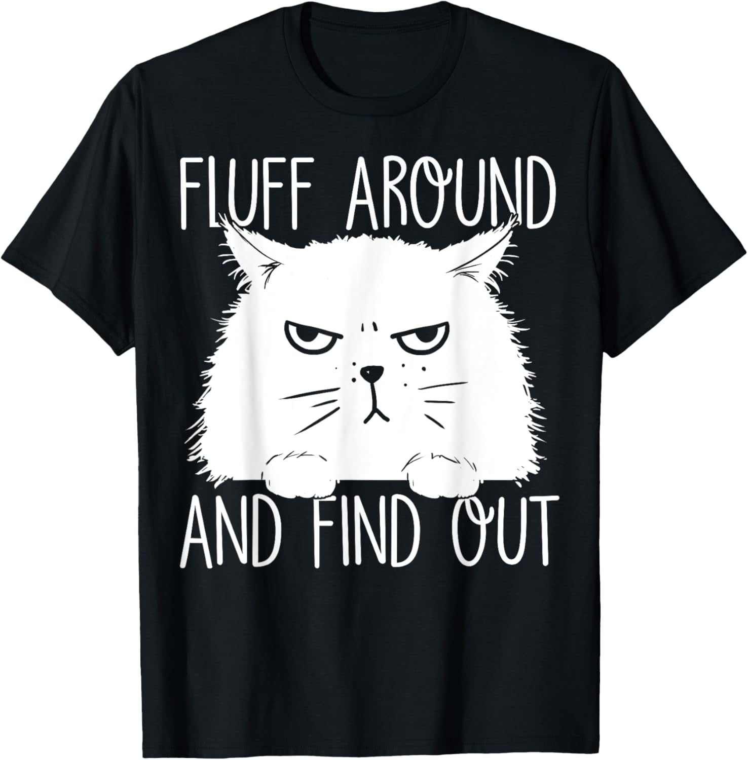 Fluff Around And Find Out Funny Cat Lover, Cat Dad, Cat Mom T-Shirt - T-Shirt | Black