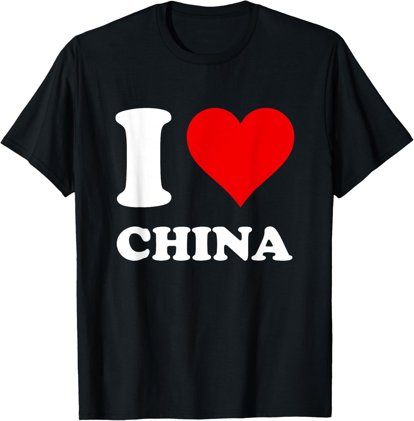 Red Heart I Love China T-Shirt - T-Shirt | Black