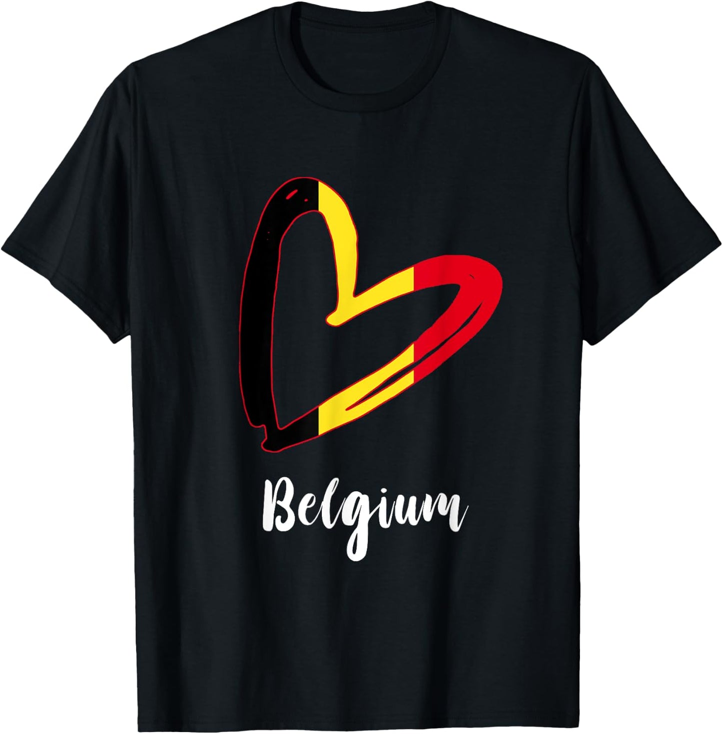 Belgian Roots Heart Belgie Belgian Flag Belgique Belgium T-Shirt - T-Shirt | Black