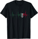 Mexican Flag Heart Mexico Heartbeat EKG Pulse Mexican Roots T-Shirt - T-Shirt | Black