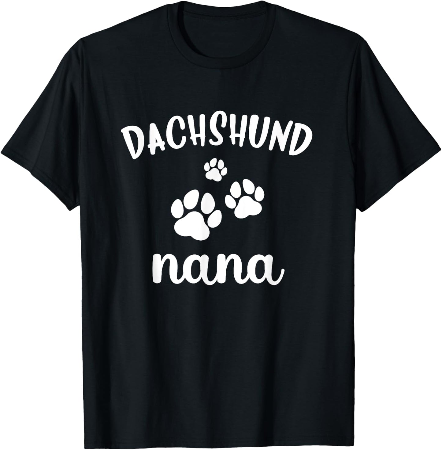 Dachshund Nana Cute Dog Wiener Doxie Weenie Women Girls Kids T-Shirt - T-Shirt | Black