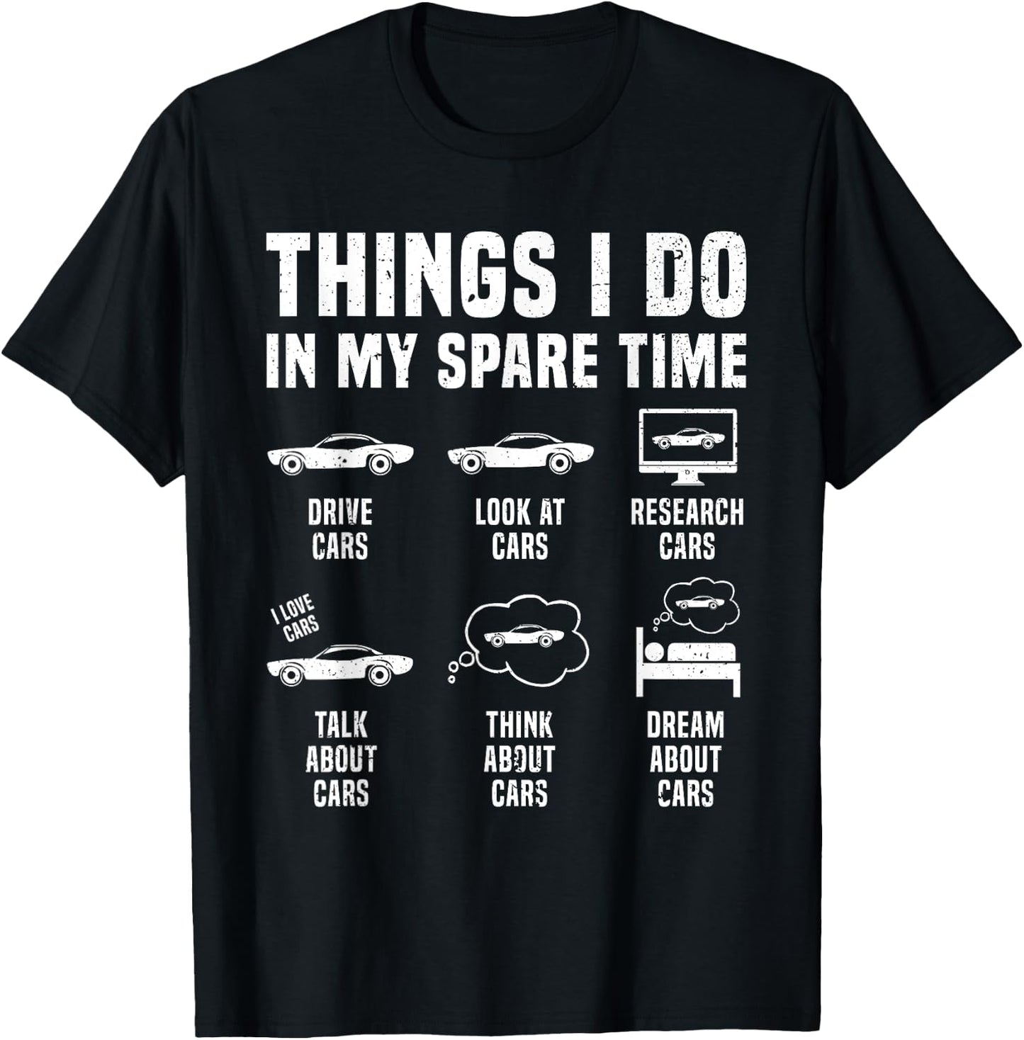 Things I Do in My Spare Time Car Enthusiast Funny Car Guy T-Shirt - T-Shirt | Black