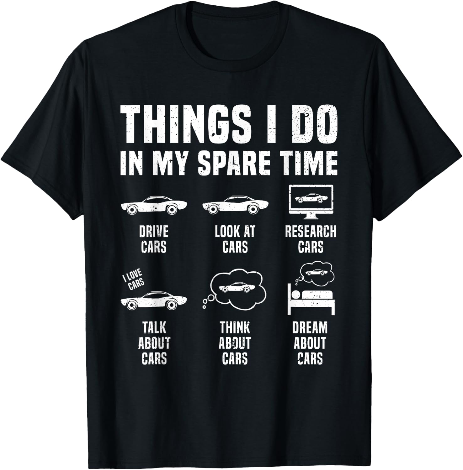 Things I Do in My Spare Time Car Enthusiast Funny Car Guy T-Shirt - T-Shirt | Black