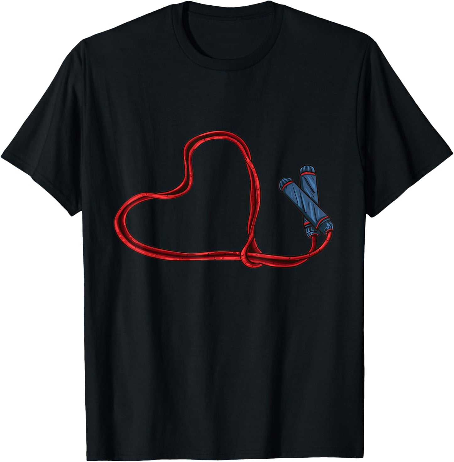 Love Skipping Rope Heart Jump Rope Lover T-Shirt - T-Shirt | Black