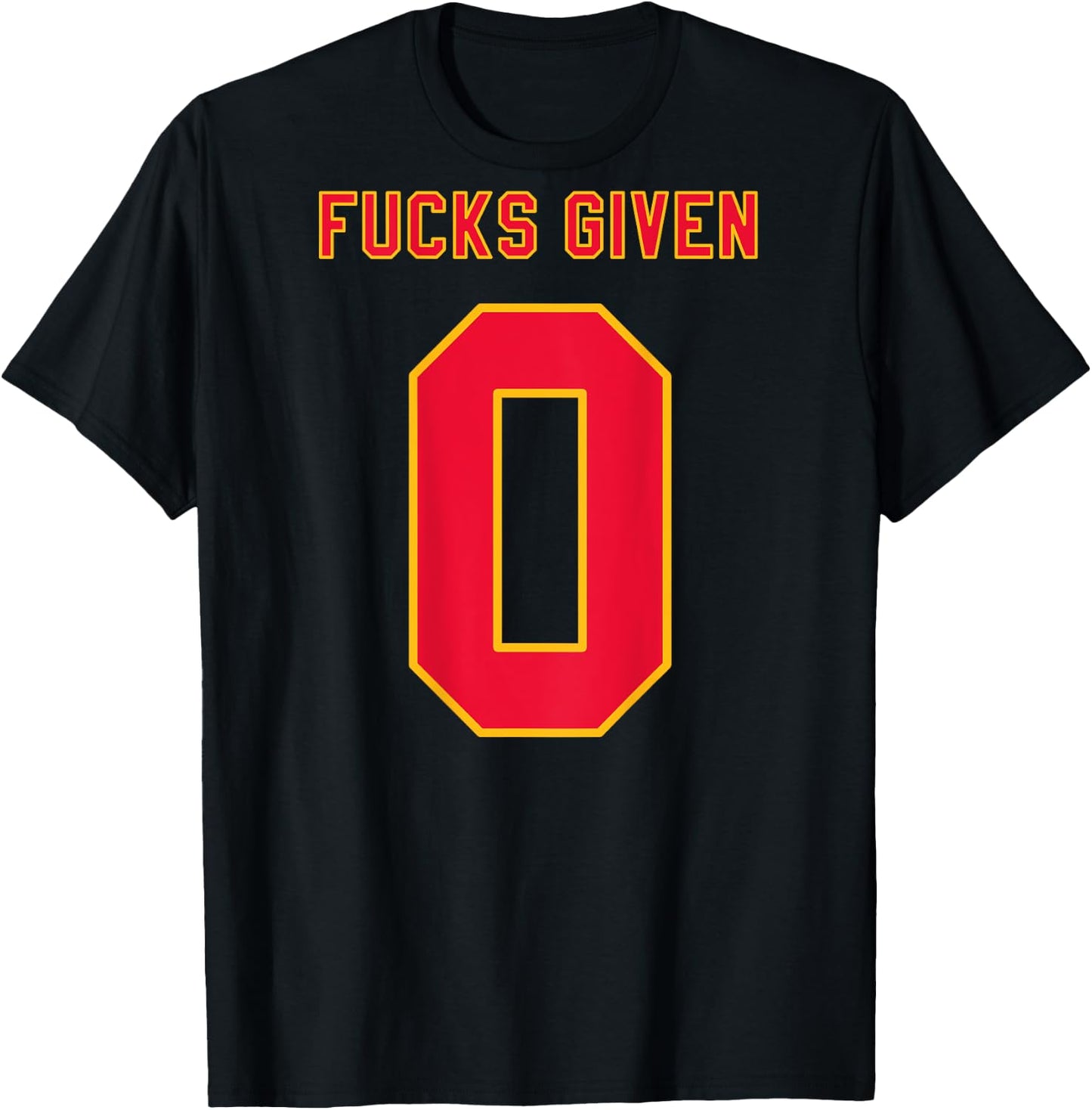 ZERO FUCKS GIVEN Jersey Sassy Funny Gag Gift & Women T-Shirt - T-Shirt | Black