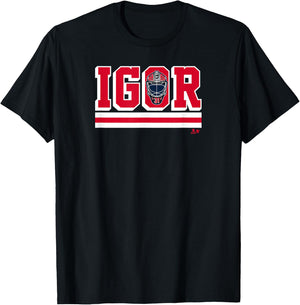 Igor Shesterkin Mask - New York Hockey T-Shirt - T-Shirt | Black
