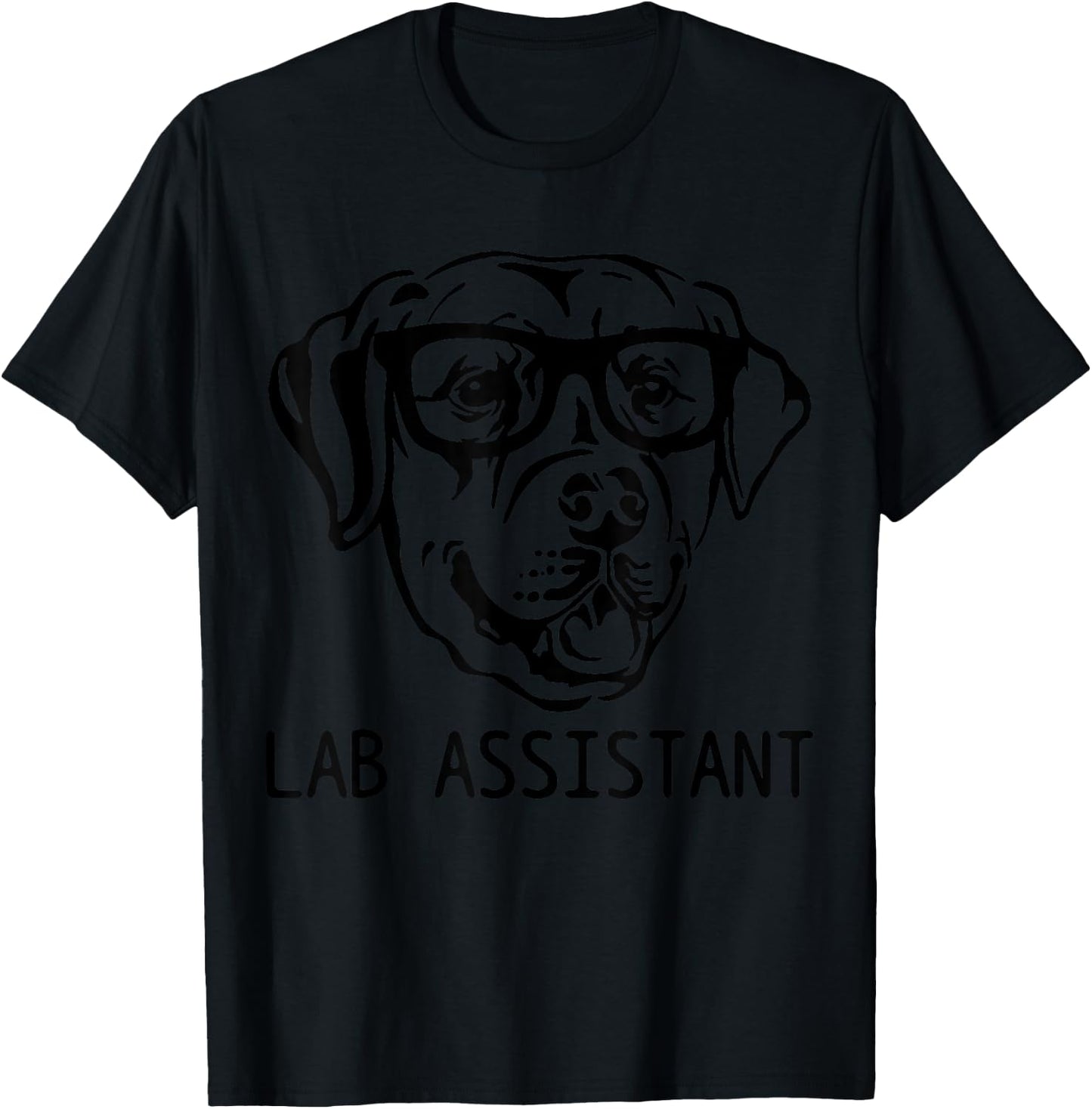 Lab Assistant Funny Labrador Retriever Mom Dad Dog T-Shirt - T-Shirt | Black