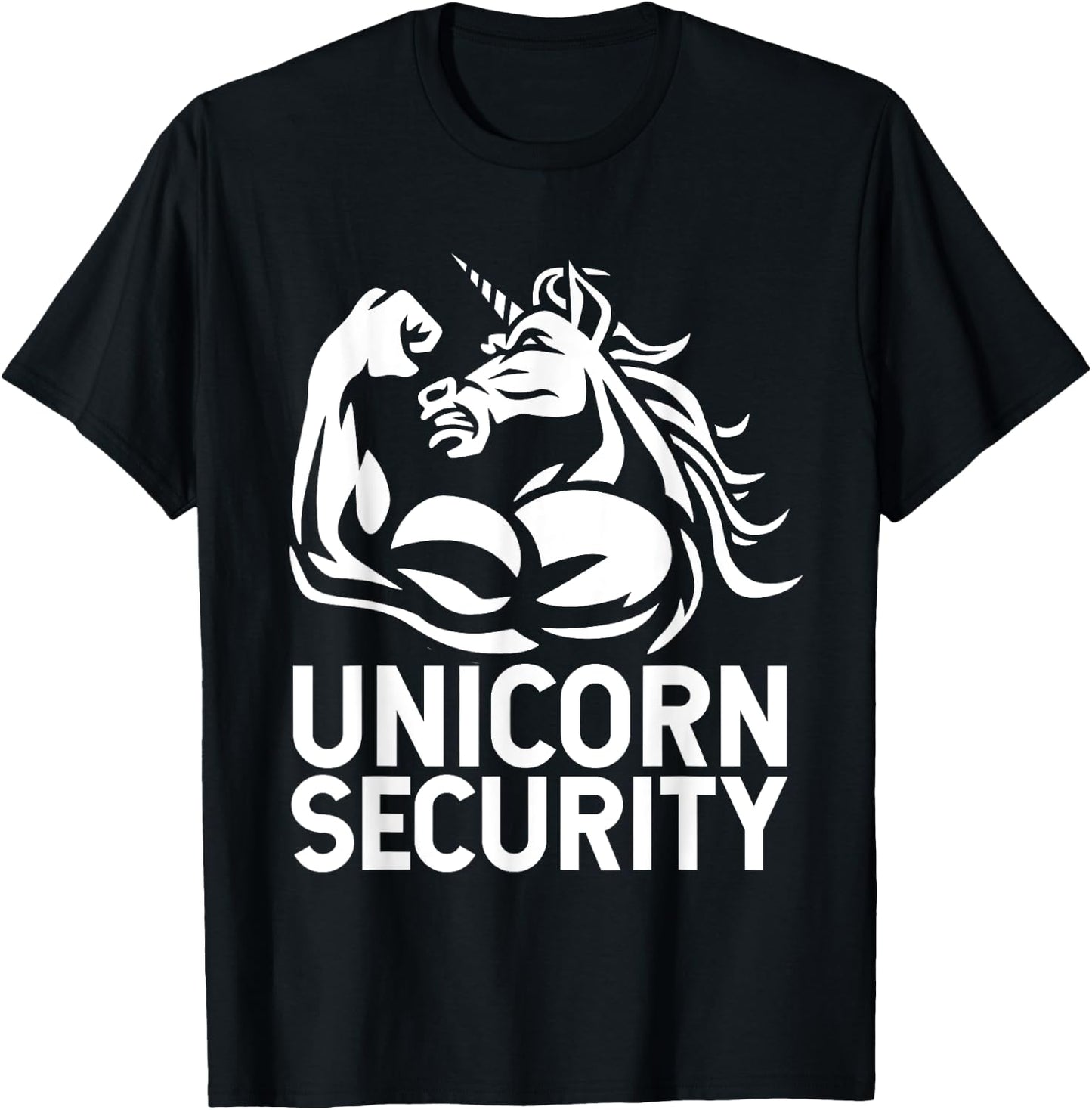 Unicorn Security Halloween Dad Mom Daughter Adult Costume T-Shirt - T-Shirt | Black