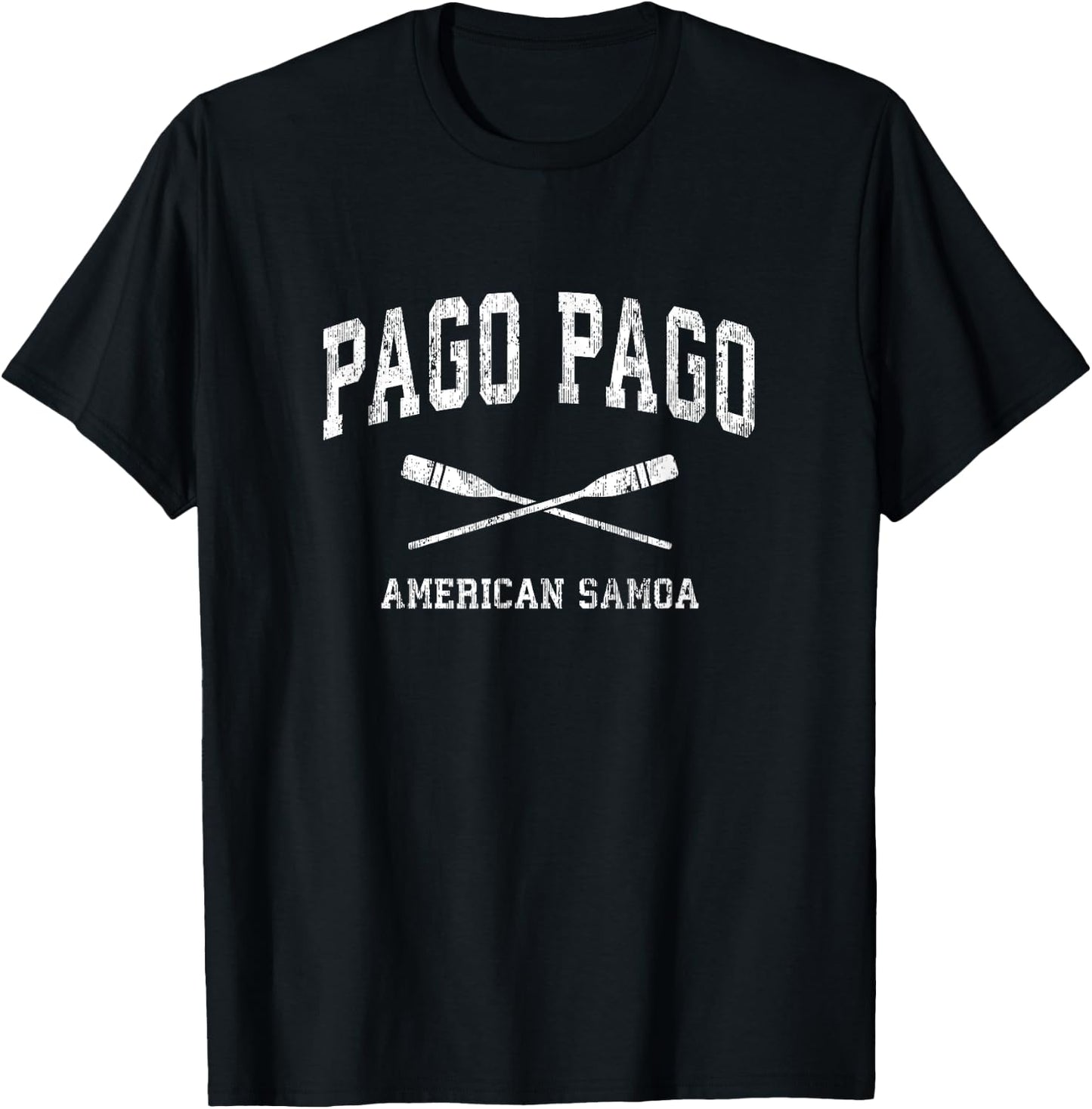 Pago Pago American Samoa Vintage Nautical Paddles Sports Oar T-Shirt - T-Shirt | Black