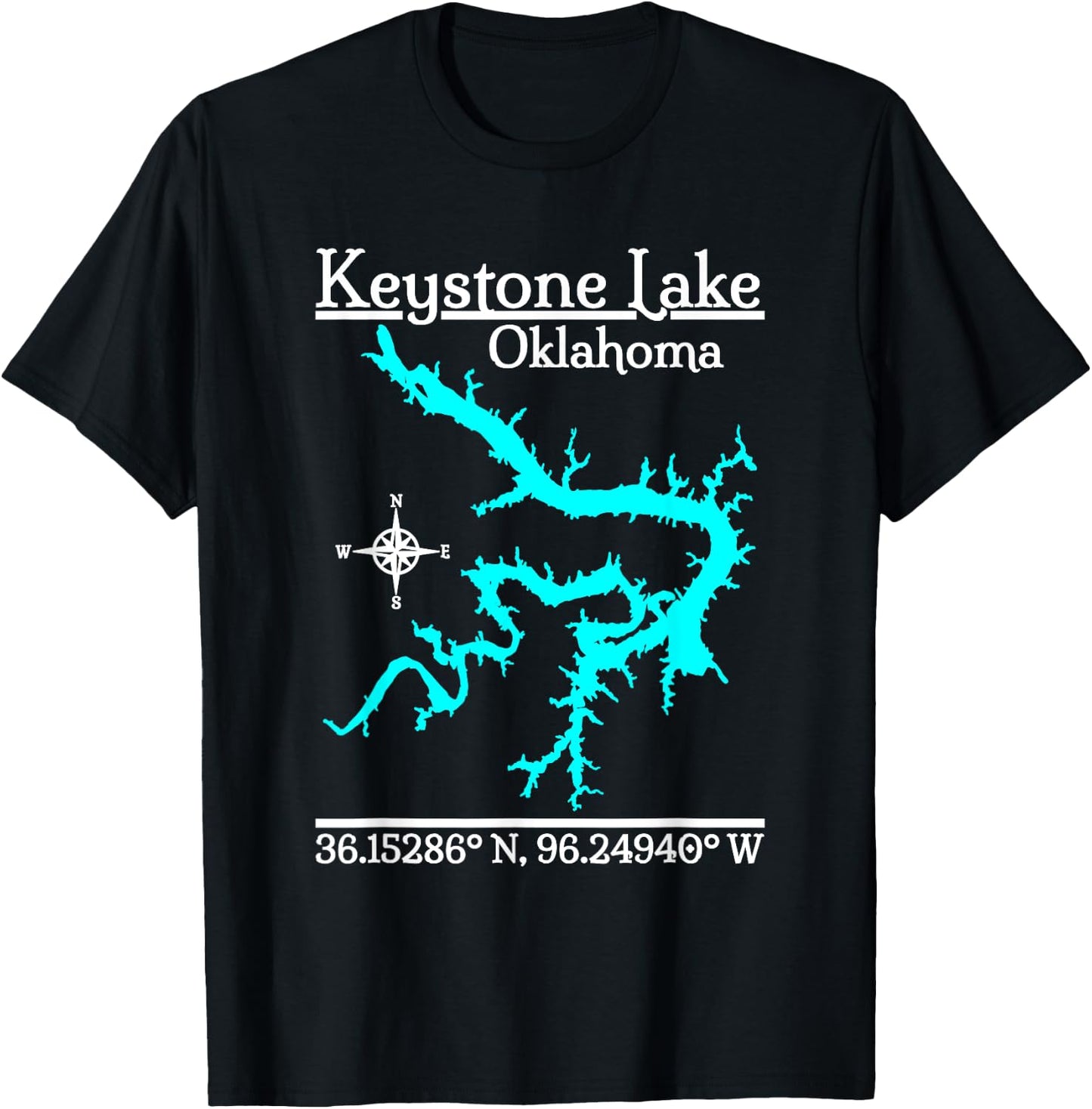 Keystone Lake, Oklahoma T-Shirt - T-Shirt | Black