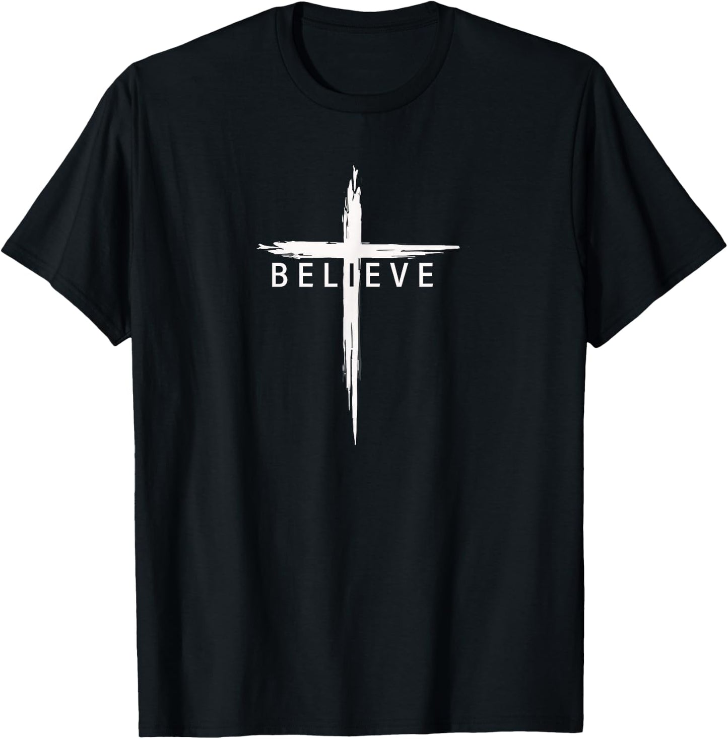 Believe Christian Cross Jesus Christ Christians Men Women T-Shirt - T-Shirt | Black