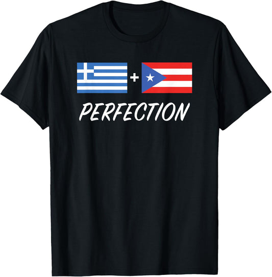 Greek Puerto Rican Flag Greece Puerto Rico Heritage T-Shirt - T-Shirt | Black