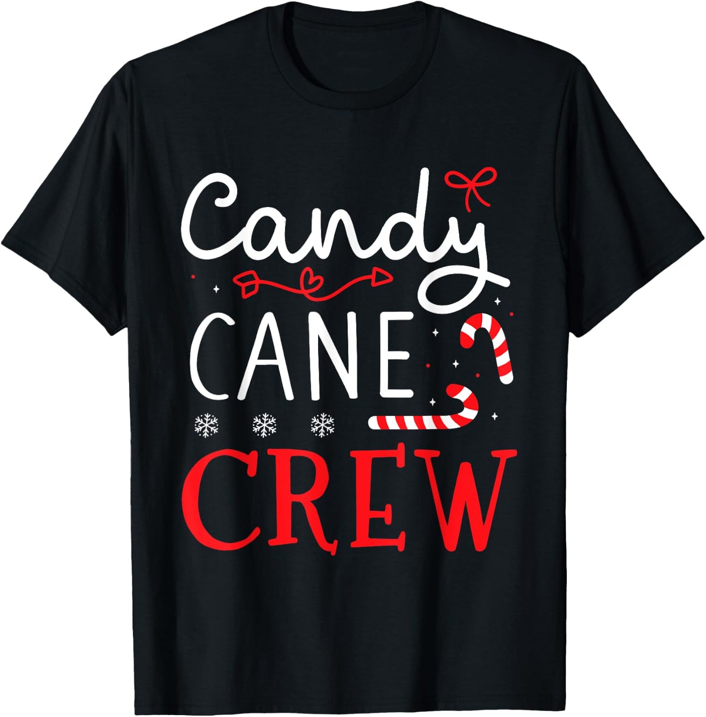 Christmas candy cane crew for family and cousin xmas T-Shirt - T-Shirt | Black