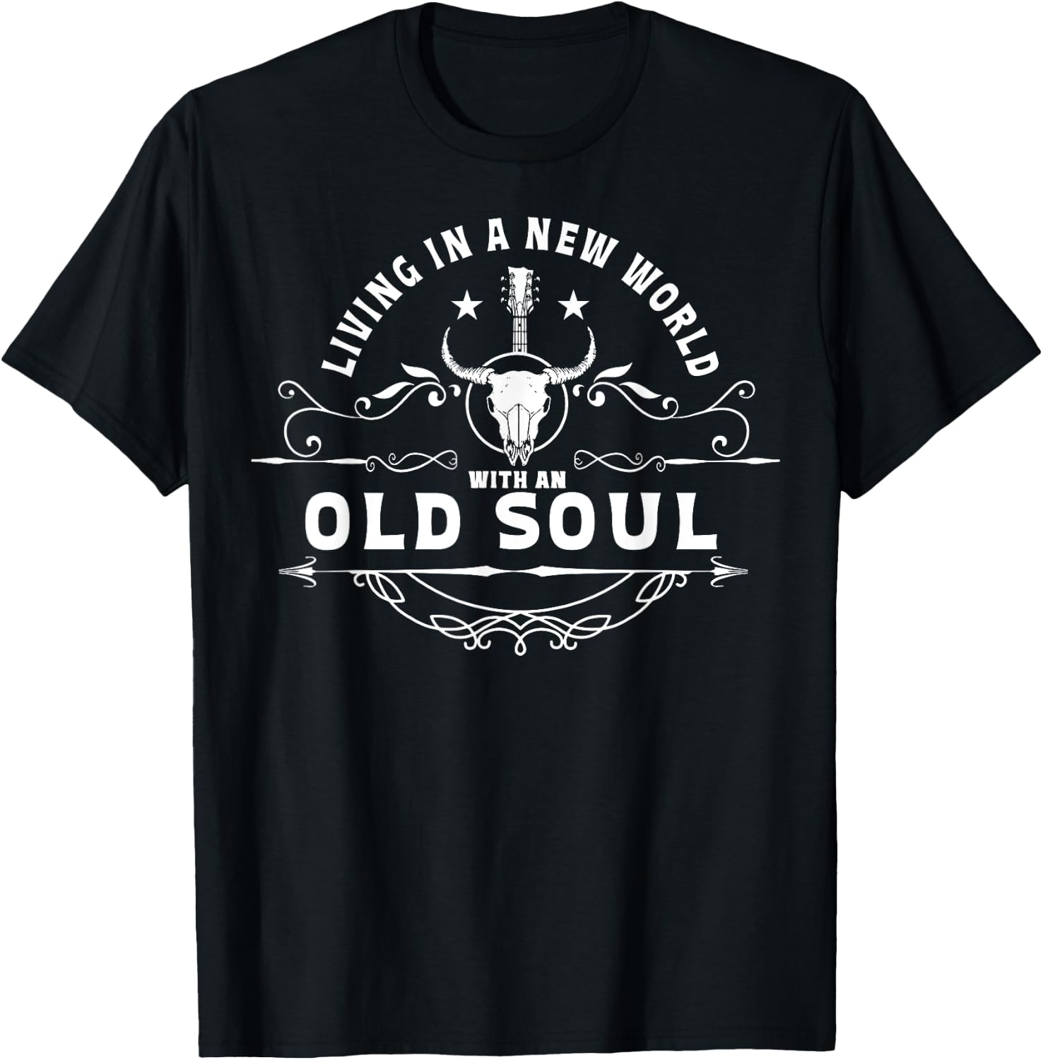 Living In A New World With An Old Soul T-Shirt - T-Shirt | Black