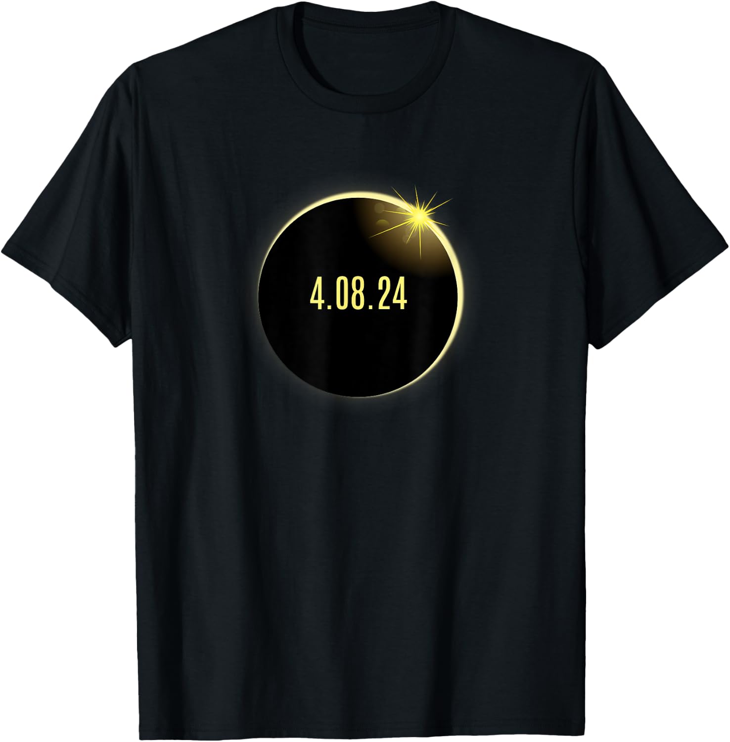 2024 Total Solar Eclipse America Spring 4.08.24 T-Shirt - T-Shirt | Black