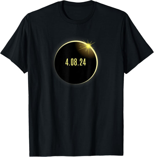 2024 Total Solar Eclipse America Spring 4.08.24 T-Shirt - T-Shirt | Black