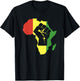 Africa Black Fist Africa Map T-Shirt - T-Shirt | Black