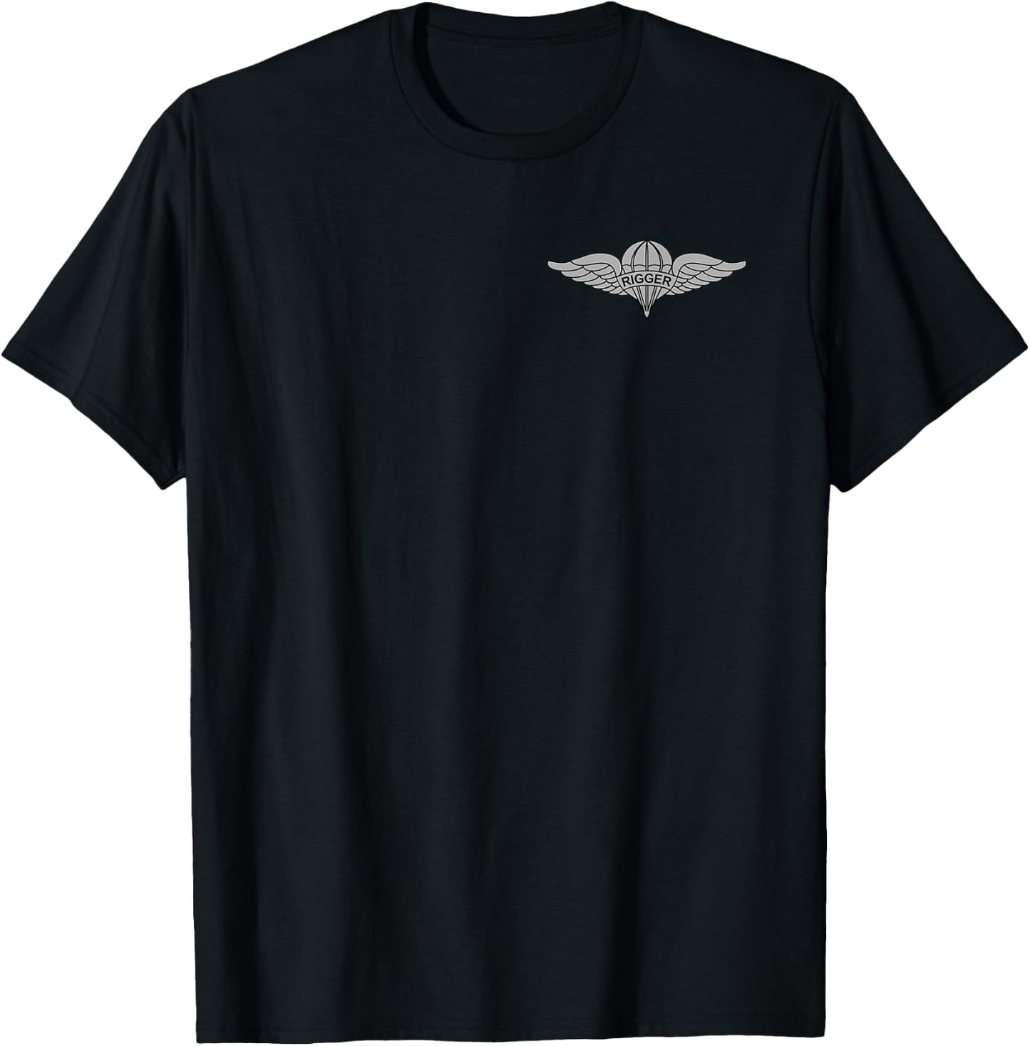 US Army Parachute Rigger Badge OD Green T-Shirt - T-Shirt | Black