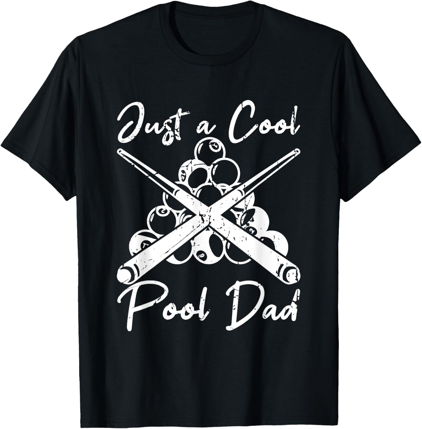 Pool Dad Billiards Papa Fathers Day T-Shirt - T-Shirt | Black