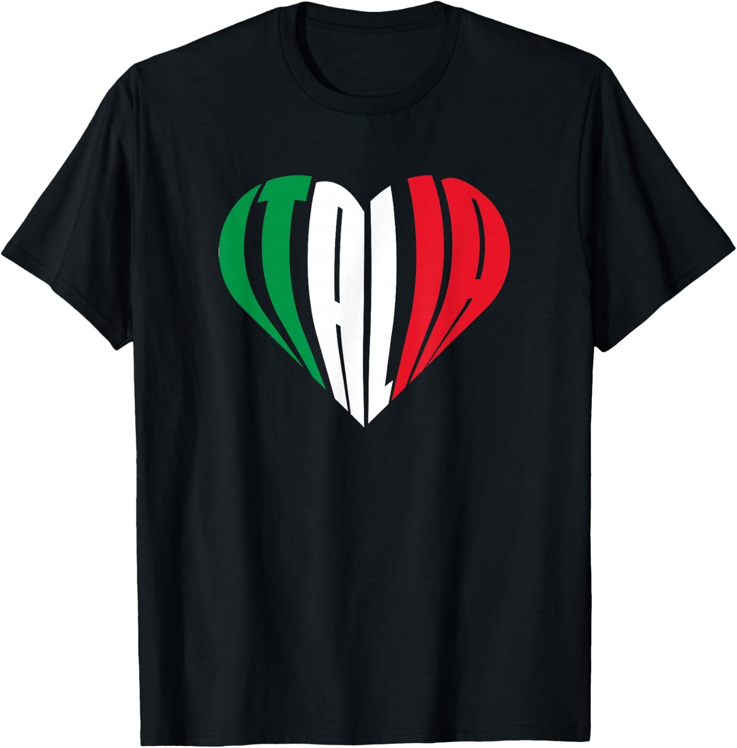 Proud Italian - Italia Design - Italian Heart I Love Italia T-Shirt - T-Shirt | Black