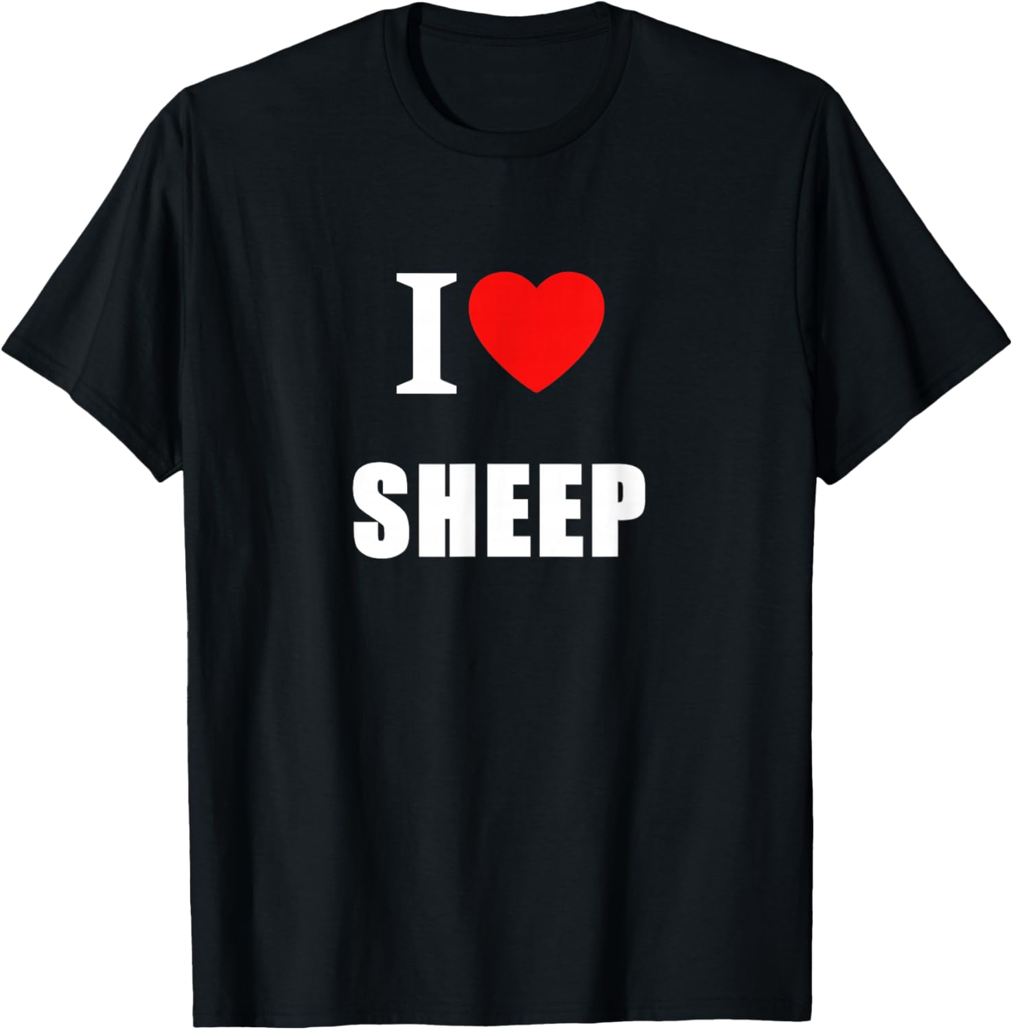 I Love Sheep Vintage Classic Heart Men Women Kids T-Shirt - T-Shirt | Black