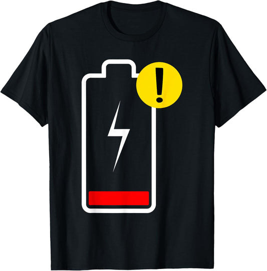 Low Battery Energy Halloween Costume Low Power Battery T-Shirt - T-Shirt | Black