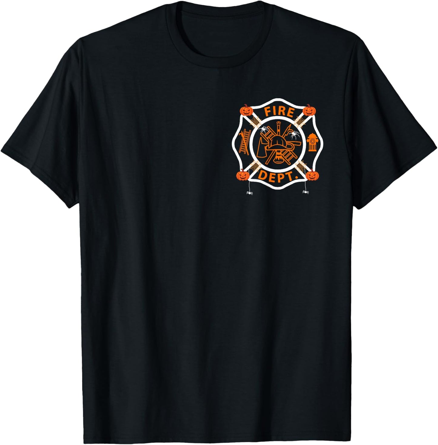 Halloween Firefighter Fireman Fire Dept department Logo Men T-Shirt - T-Shirt | Black