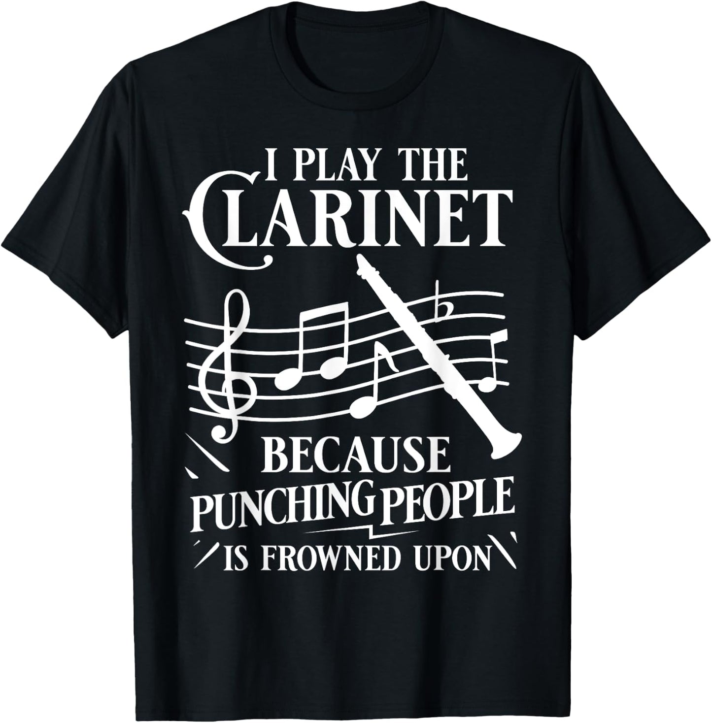 Clarinet Instrument Music Funny Playing Beginner T-Shirt - T-Shirt | Black