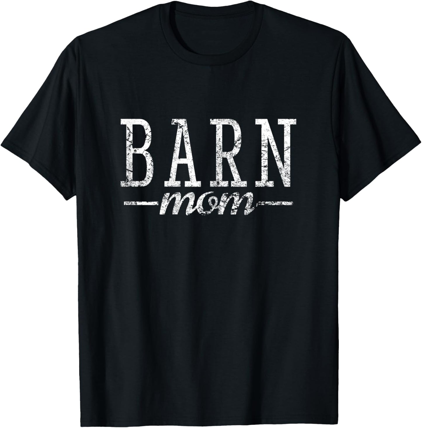 Barn Mom Horse Horses Retro T-Shirt - T-Shirt | Black
