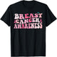 Groovy Breast Cancer Awareness 2023 Breast Cancer Outfit T-Shirt - T-Shirt | Black