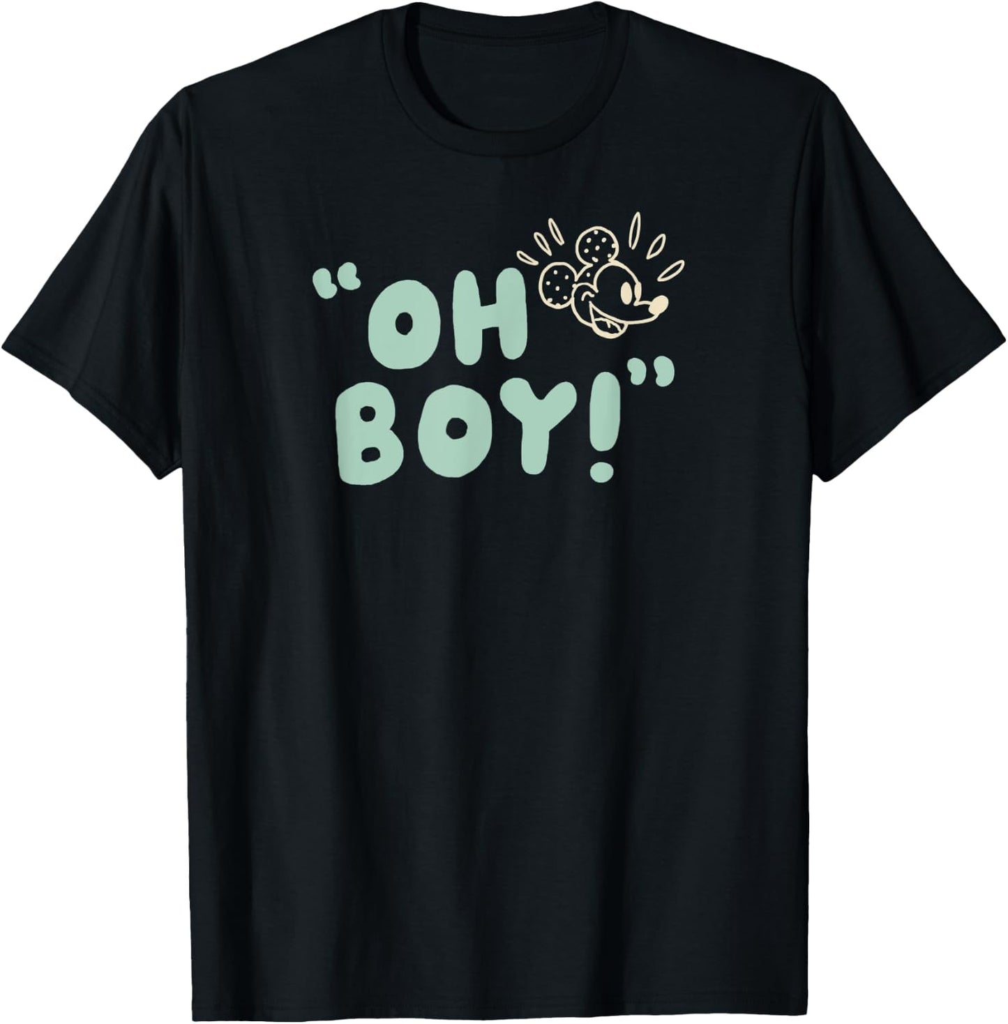 Amazon Essentials Men's Mickey Oh Boy , Black, Small T-Shirt - T-Shirt | Black