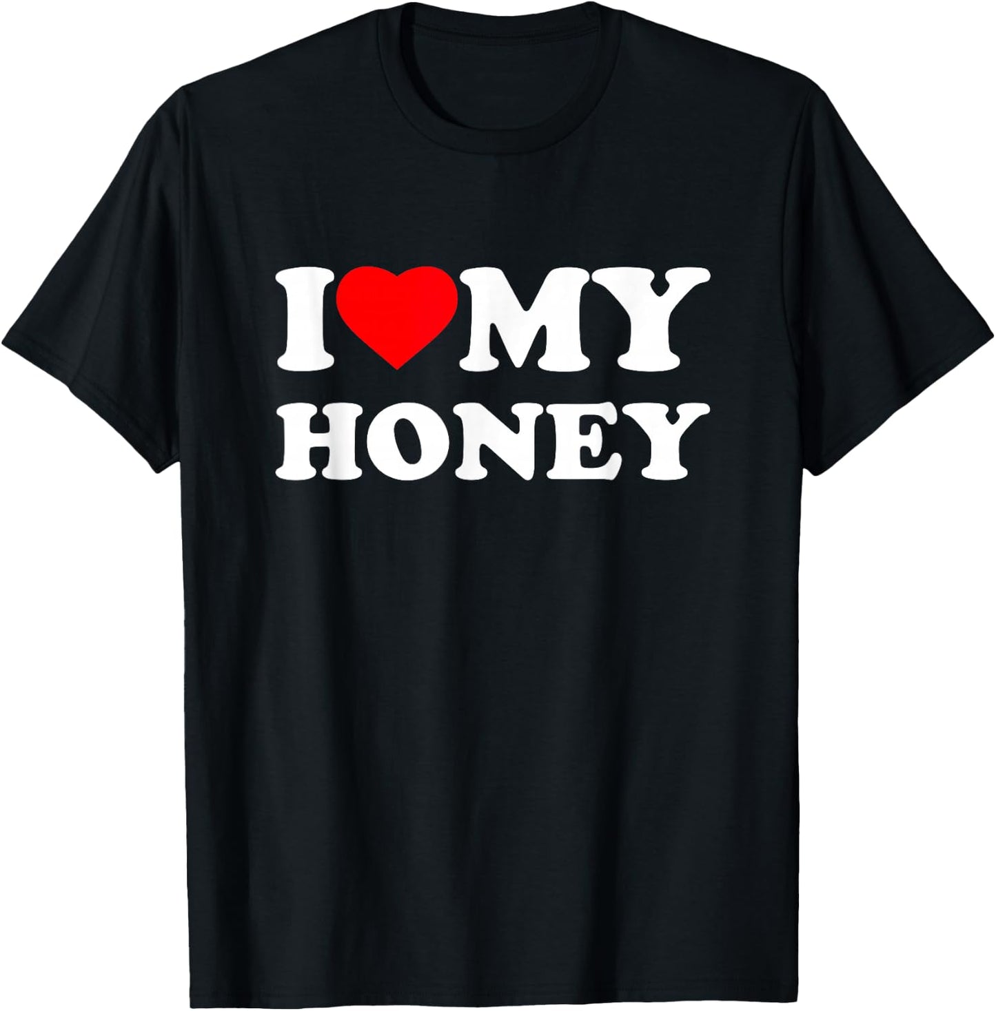 I Love My Honey Heart Family Grandma T-Shirt - T-Shirt | Black