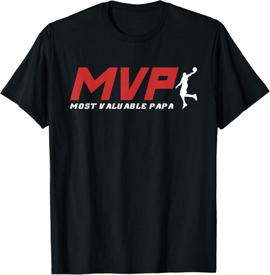 MVP Most Valuable Papa - Basketball Dad T-Shirt - T-Shirt | Black