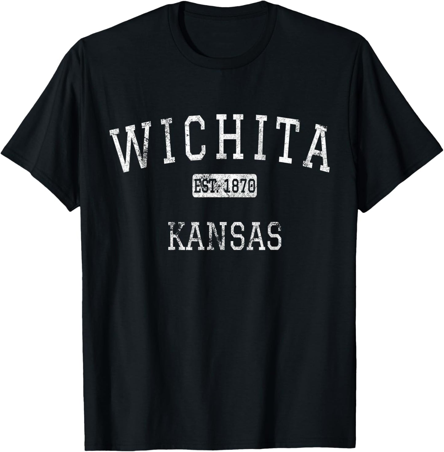 Wichita Kansas KS Vintage T-Shirt - T-Shirt | Black