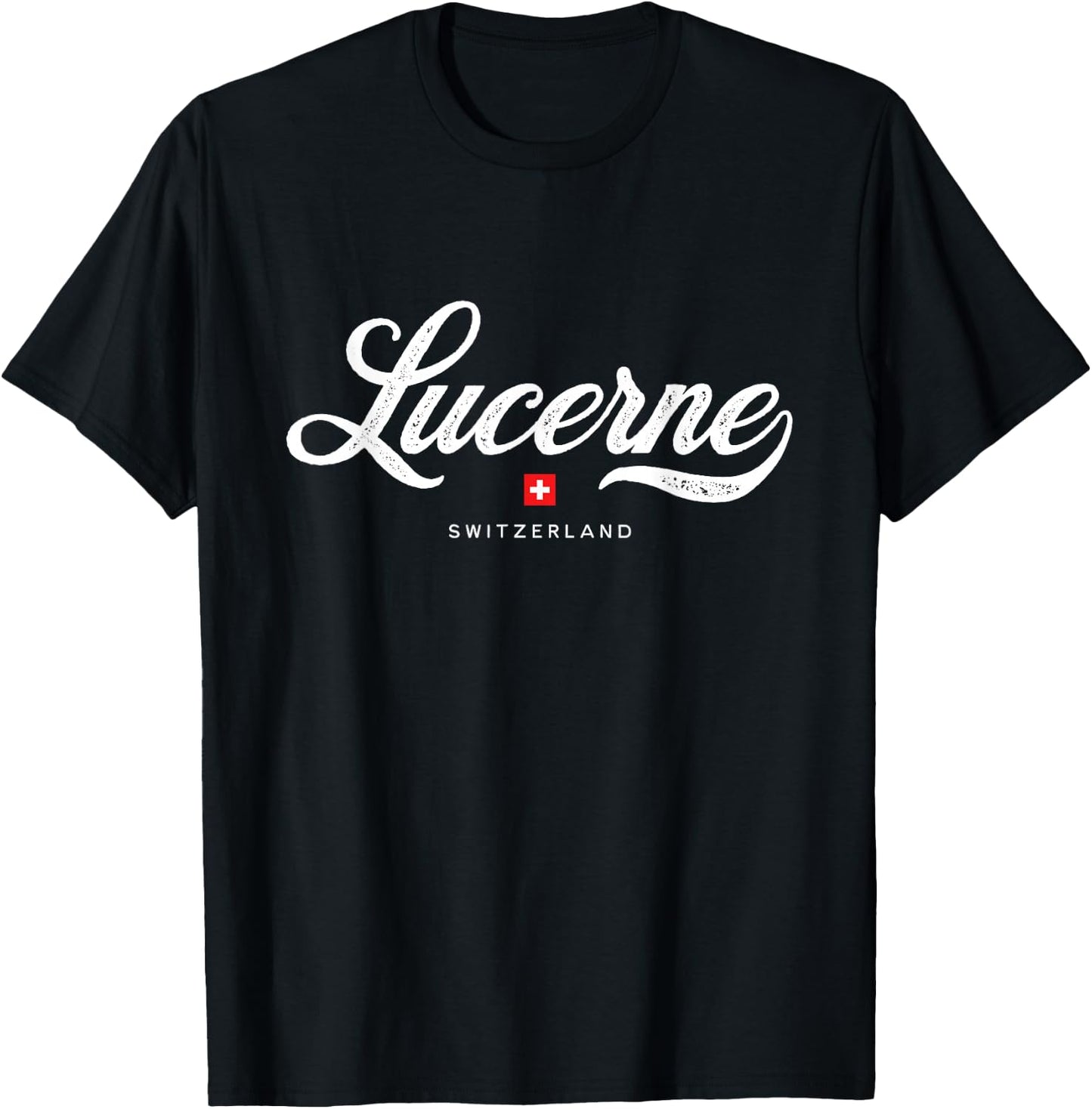 Lucerne Switzerland Retro Vintage T-Shirt - T-Shirt | Black
