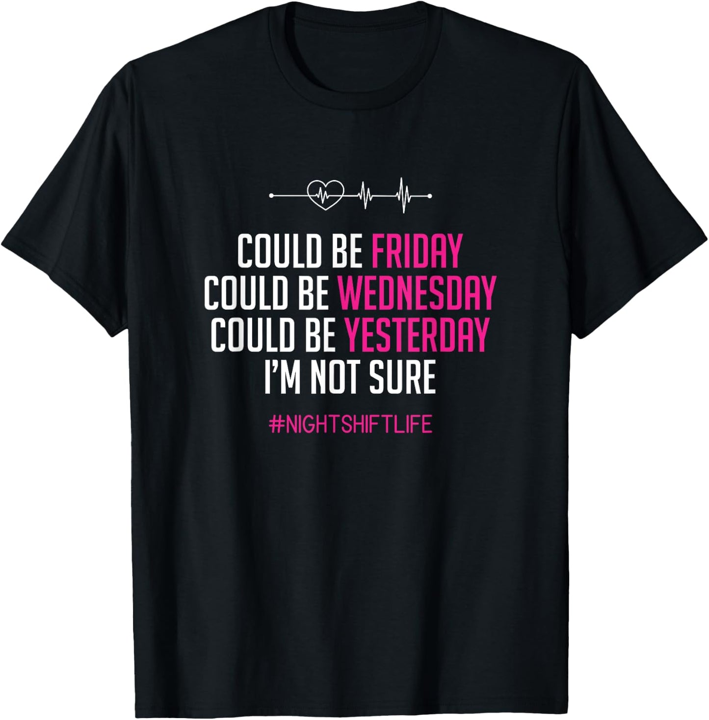 Joke Could Be Friday I'm Not Sure Funny Night Shift Nurse T-Shirt - T-Shirt | Black