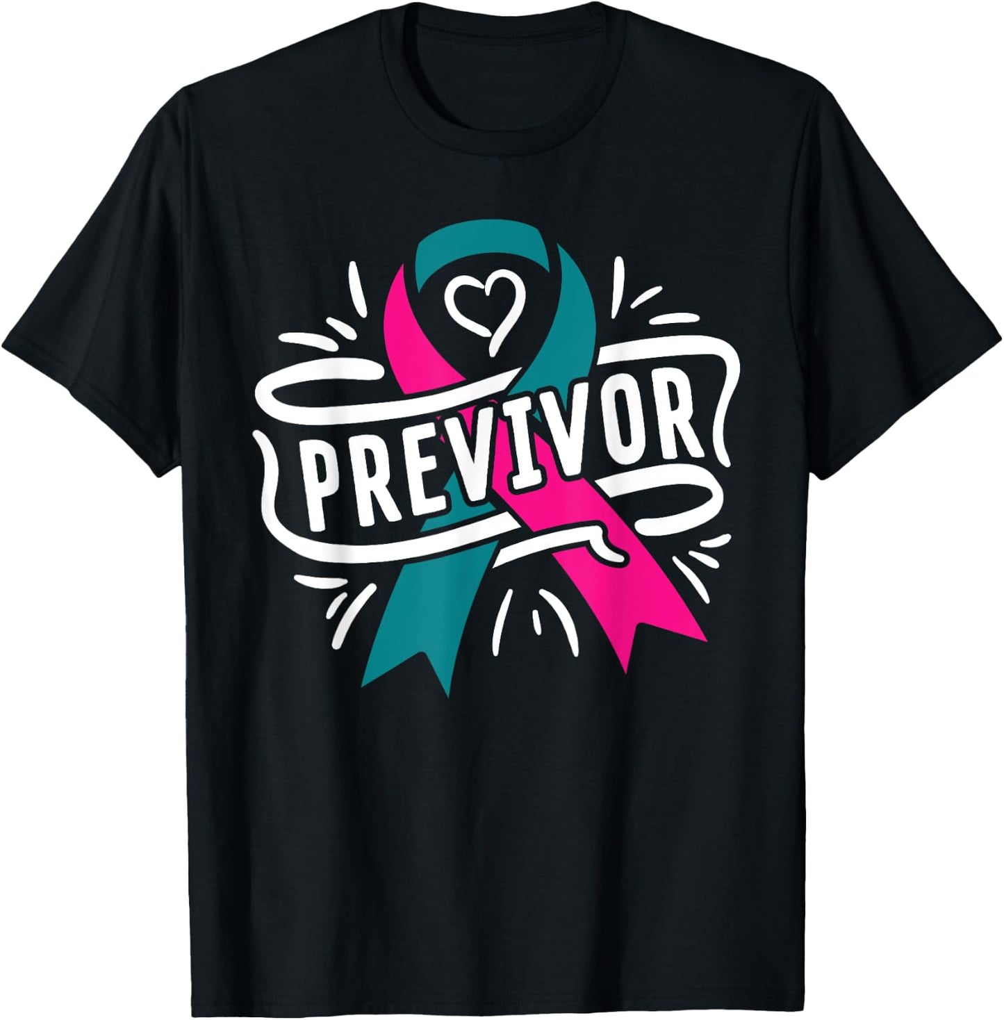 Previvor BRCA Breast Cancer Awareness Support T-Shirt - T-Shirt | Black